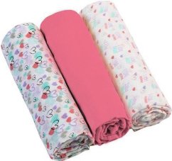 BABYONO Plienky mušelínové Super soft 3 ks - ružové.