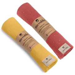 Mušelínová plena Maceshka Nature 2ks - Tomette zlatý puntík+ Mimosa.