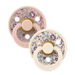 BIBS x LIBERTY Colour Duldíky z prírodného kaučuku 2ks, vel. 2 - Ivory / Blush