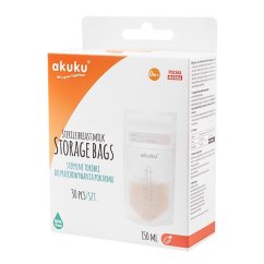 AKUKU Sterilné vrecká na skladovanie mlieka a jedál Akuku 150ml 30ks - 30ks