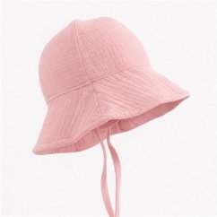 NEW BABY Detský mušelínový klobúčik - pink vel. 62