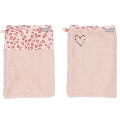 BÉBÉ-JOU Froté žínky 2ks - Leopard Pink 2ks