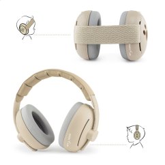 Zazu EARMUFFS - 2v1 detské chrániče sluchu - béžové