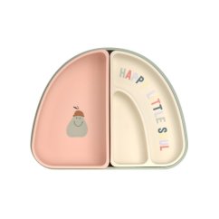 LÄSSIG Silikónová jedálenská súprava Dish Set Silicone Section Happy Fruits - čerešňa