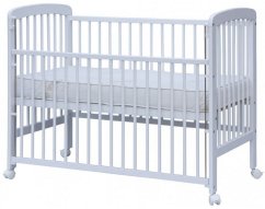 SCARLETT Detská postieľka so stahovacím bokom - MÍŠA (buk) - 120 x 60 cm - biela 120 x 60 cm