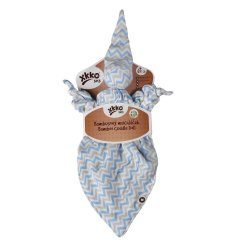 KIKKO Muchláček bambusový BMB - Baby Blue Chevron