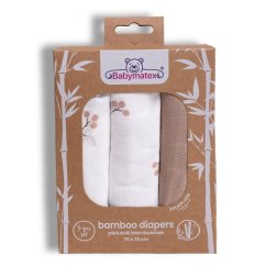 BABYMATEX Bambusové plienky 3-pack 70x70 cm - maliny