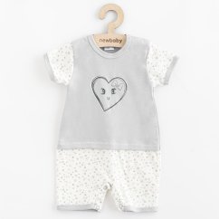 NOVÉ BABY Detský letný bavlnený overal - Srdiečka veľ. 56.