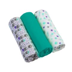 BABYONO Mušelínové pleny Super soft 3 ks - mint