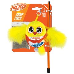 NERF CAT Hračka pre mačky plyšový vtáčik s rolničkou a paličkou 9 cm - Hračka pre mačky plyšový vtáčik s rolničkou a paličkou 9 cm