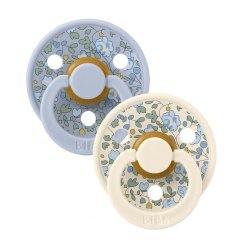 BIBS x LIBERTY Colour Učiteľné cumlíky z prírodného kaučuku 2ks, vel. 2 - Ivory / Baby Blue