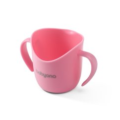 BABYONO Hrnek ergonomický s oušky 120 ml 6m+ - ružový