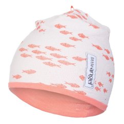 Little Angel Čepice podšitá BIO Outlast® - natur/tm.coral - Veľkosť: 3 | 42-44 cm