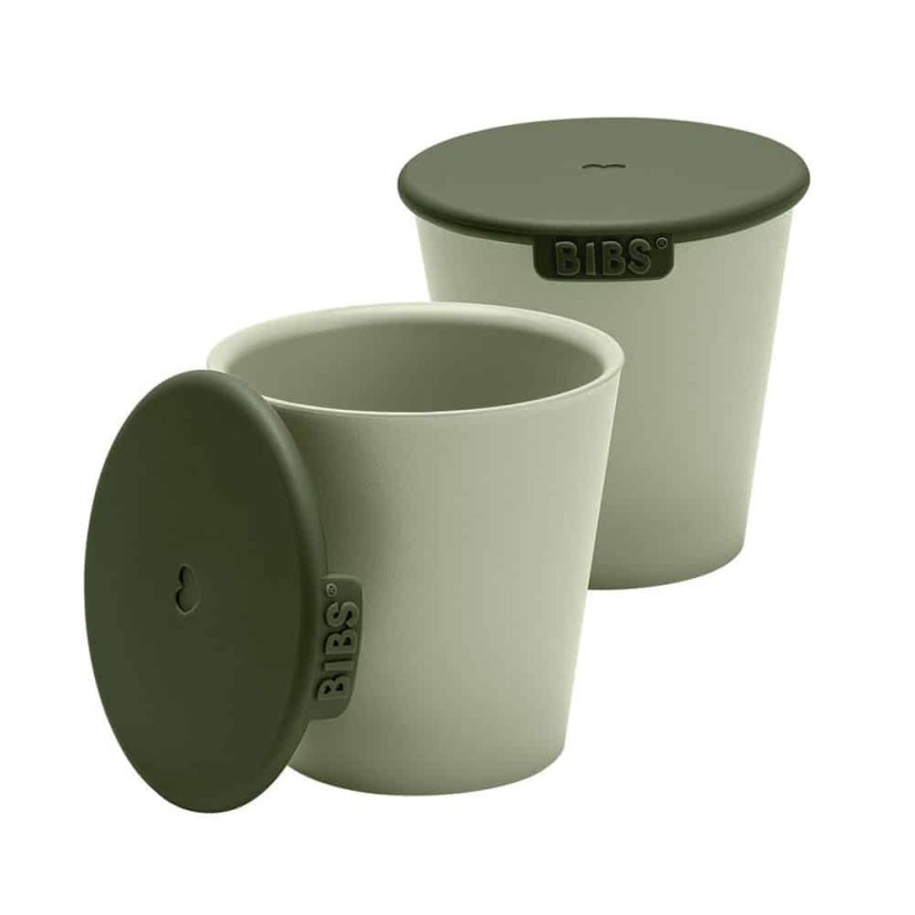 BIBS hrnčeky s viečkom - 2 ks - Sage 125 ml.
