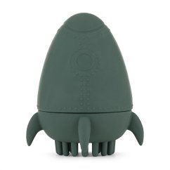 PETITE&MARS Silikónová hračka do vody s kartáčikom Splashy Rocket 6m+ - Misty Green 6m+