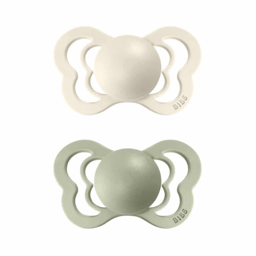 Bibs Couture vel.2 zo silikónu 2 ks - Ivory / Sage.