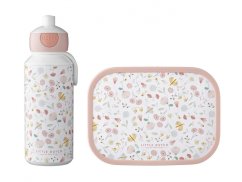 Little Dutch Svačinový set (fľaša 400 ml + box) - Kvety a motýle