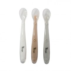 BO JUNGLE Mäkké jedálne lyžičky SOFT 3ks - White/Grey/Terracotta