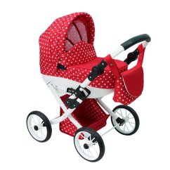 TUDORE Detský kočík pre bábiky - Červený bod č.1