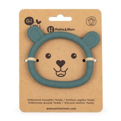 PETITE&MARS Kousátko silikonové 0m+ - Teddy Misty Green