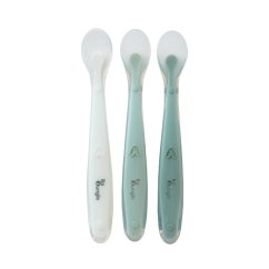 BO JUNGLE Mäkke jedálne lyžičky SOFT 3ks - White/Sage Green/Jade