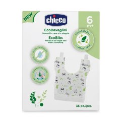 CHICCO Jednorázové kompostovateľné bryndáčky 36 ks - bryndáčky 36 ks