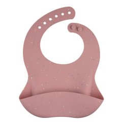 CANPOL BABIES Silikonový bryndák s kapsou DOTS - DOTS ružový