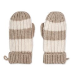 LODGER Rukavice Stripe Merino - Béžová vel. 1 - 2 roky