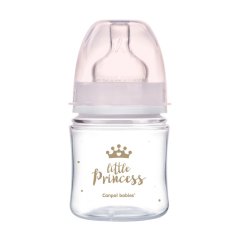 CANPOL BABIES Fľaša s širokým hrdlom ROYAL BABY 120ml - ružová