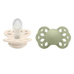 Bibs Infinity cumlíky silikónové symetrické 2 ks veľkosť 1 - Ivory / Sage