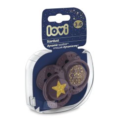 LOVI Cumeľ silikónový dynamický Stardust 2 ks fialový - 3-6m