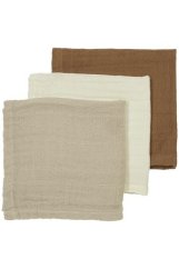 MEYCO Mušelínová plena/žínka 3 ks - Offwhite/sand/toffee