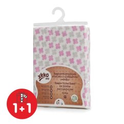 KIKKO Bambusové prestieradlo s gumou XKKO BMB 50x70cm - Baby Pink Cross