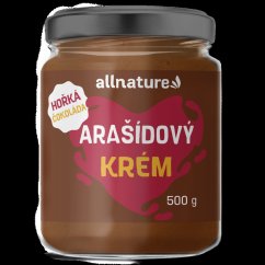 ALLNATURE Arašidový krém s horkou čokoládou - 500 g.