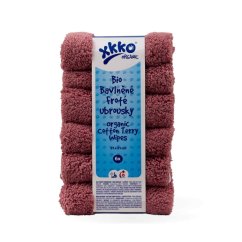 XKKO Organic BIO bavlnené froté obrúsky 21x21cm - Mesa Rose