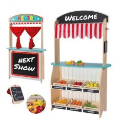 JOUÉCO Drevené divadlo a obchod 2v1 36m+ - Drevený obchod & divadlo.