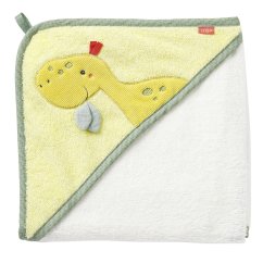Baby Fehn Uterák s kapucňou dinosaurus Šťastný Dino - Uterák s kapucňou dinosaurus Šťastný Dino