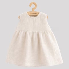 NEW BABY Detské mušelínové šaty Ella - linen vel. 86