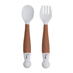 BO JUNGLE Ohybná lyžička s vidličkou - Terracotta