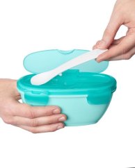 SKIP HOP Miska s lyžičkou v ochrannom puzdre Easy Serve 240 ml, 3 m+ - Teal