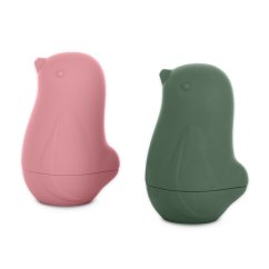 PETITE&amp;MARS Hračky silikonové do koupele Love birds 6m+ - Rose Green