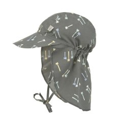 LÄSSIG Sun Protection Flap Hat palms deep olive -  07-18 mo.