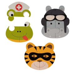 BO JUNGLE Penové puzzle B-Animal - Tiger/Hrošek/Žaba.