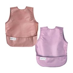 TINY TWINKLE Zástěrka s bryndákem, 2ks - S - Taupe /Lilac
