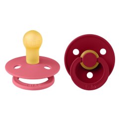 BIBS Colour Cumlíky z prírodného kaučuku 2ks - veľkosť 1 - Coral / Ruby