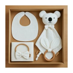 NEW BABY Mušelínová dárková sada pre deti - sada biela