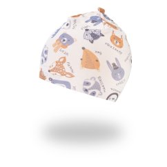 LITTLE ANGEL Čiapka smyk natiahovacia TISK Outlast ® zvieratká - latte farebné zvieratká Veľ. 3 | 42-44 cm