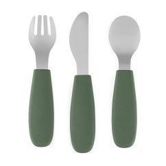 PETITE&MARS Sada príborov z nerezovej ocele Take&Match 12m+ - Misty Green 12m+