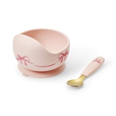 ELODIE DETAILS Silikónová miska so lyžičkou - Rosy Bow