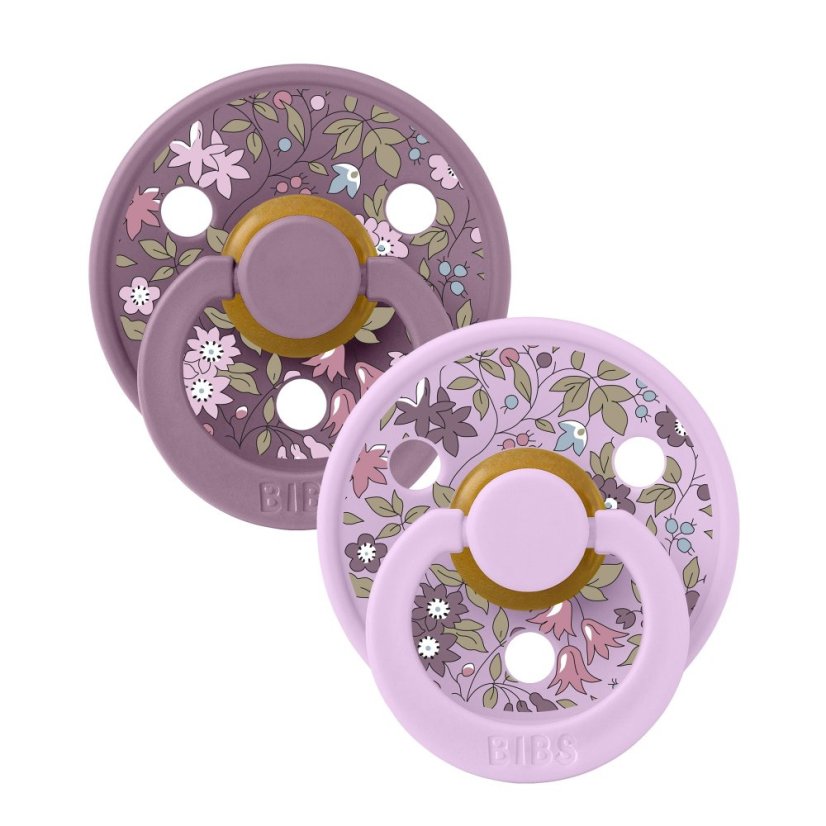 BIBS x LIBERTY Colour Dudlíky z prírodného kaučuku 2ks, vel. 1 - Violet Sky - Mauve.